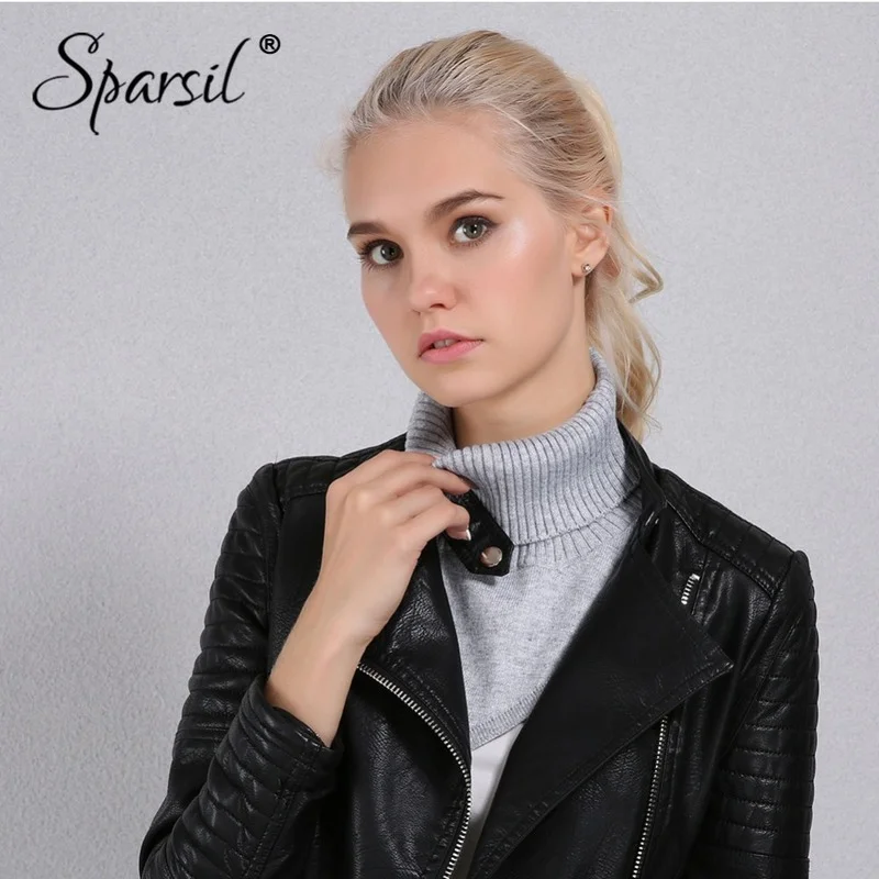 Sparcel – écharpe en tricot à col roulé pour femme, Design irrégulier, pull chaud et doux, collection automne hiver