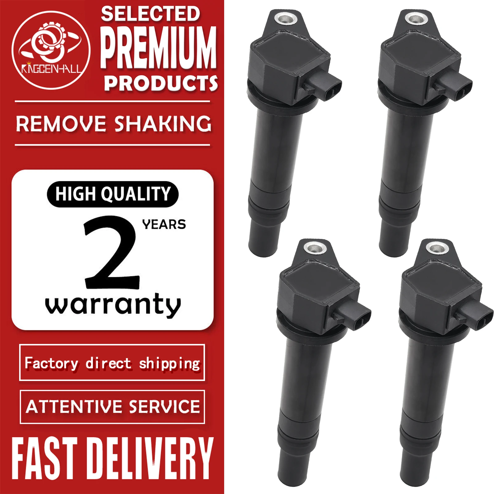 4PCS Ignition Coil Pack 27301-26640 Compatible With Hyundai Accent Kia Rio Rio5 1.6L 2006-2011 Auto Engine Ignition Replace Part