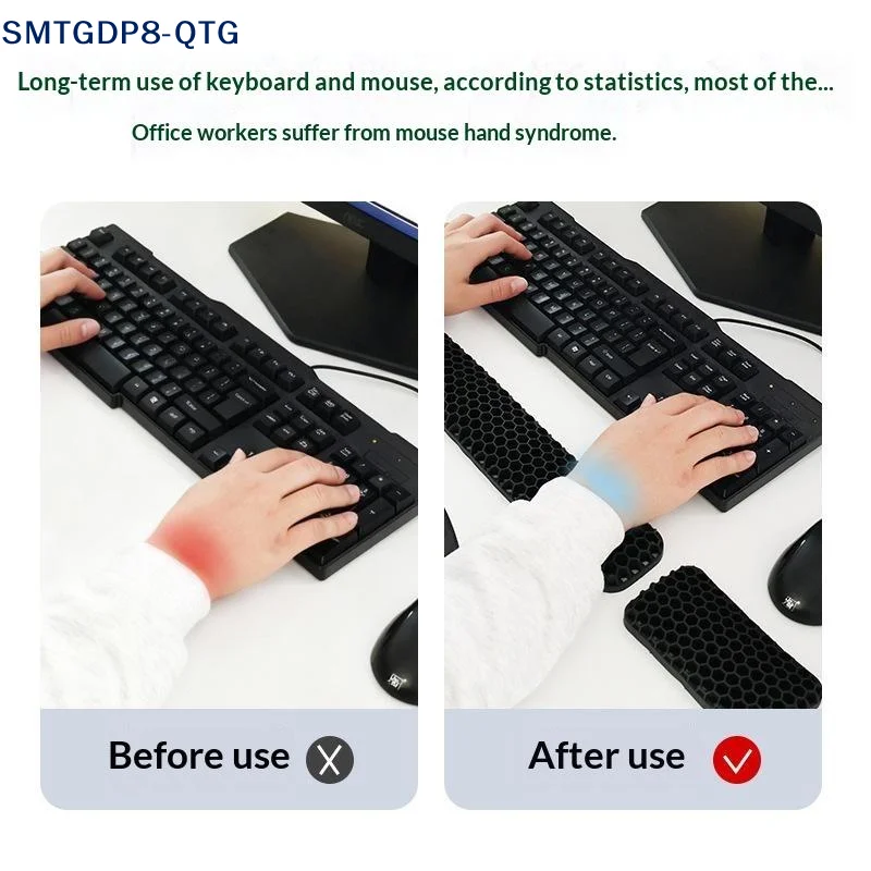 Hot Honeycomb Ergonomic Mouse Wrist Rest Pad Keyboard Pad Gaming Office Support With Soft Washable And Stain-Resistant Wrist Pad