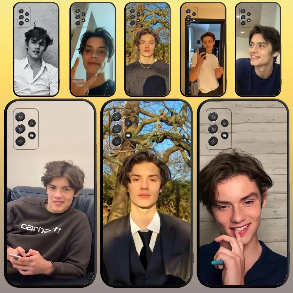 Louis Partridge Collage Phone Case for SamsungA 91,80,73,72,71,70,53,52,51,42,41,40,32,31,30,22,21,20,13 S 4G 5G Soft Black Case