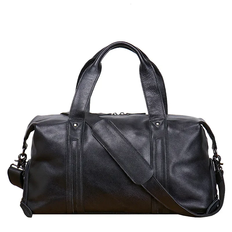 Men's Genuine Leather Hand-held Travel Bag Short Business Trip Luggage Top Layer Cowhide Sports and Fitness Designer Luxury Bag