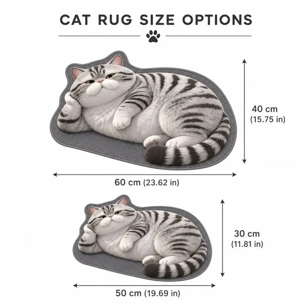 Diatomaceous Earth 3D Cat Floor Mat 40×60CM Realistic Bathroom Carpet Water-absorbing Washable Bedroom Door Rug Home Decor view 5