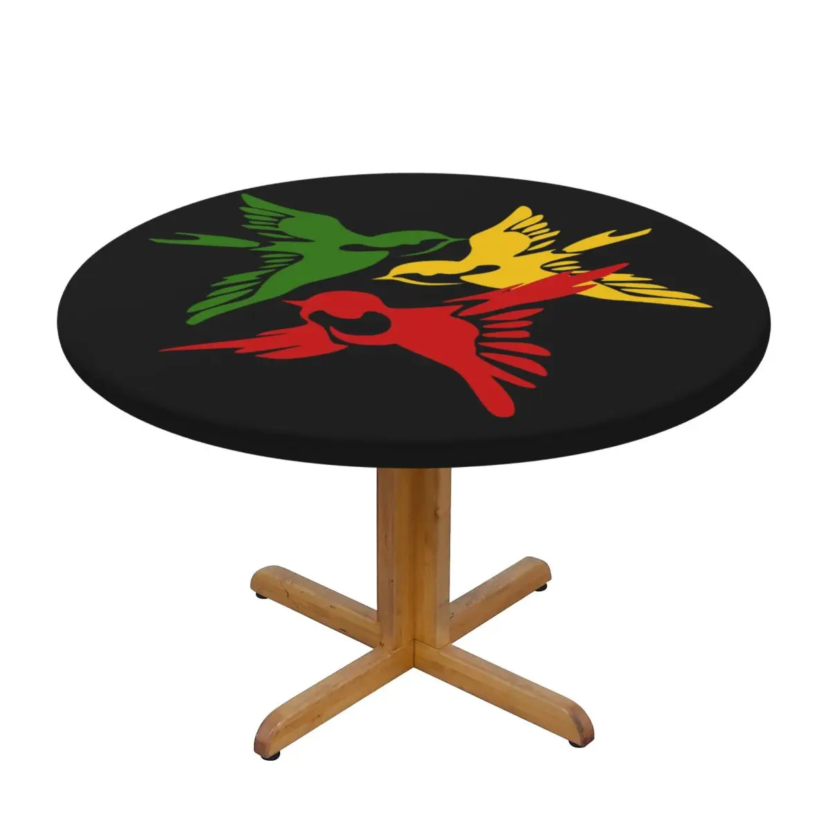 Bob Marley 3 Little Birds Ajax Waterproof Round Tablecloth Oilproof Table Cloth for Kitchen Events Dining Table Cover