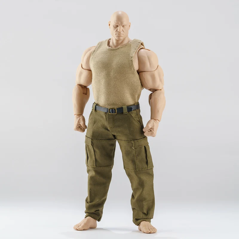 MW988 1/12 Scale Male Soldier Tight Vest Army Green Cargo Pants for 6 inch WWE C4 Adam MUFF Action Figure Body Model