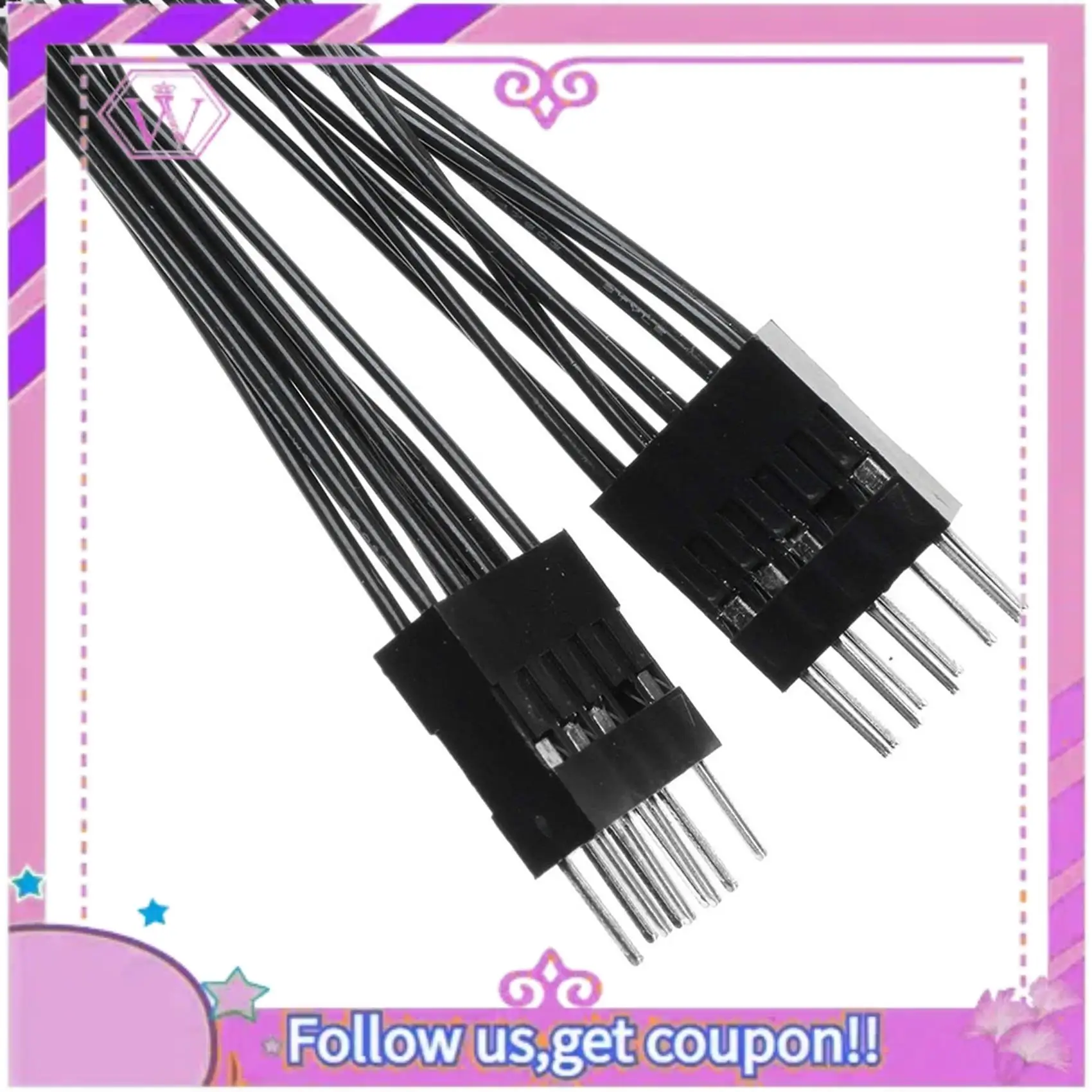 Motherboard HD Audio Extension Cable 9Pin 1 Female To 2 Male Y Splitter Cable Black For PC DIY 10Cm, 4 Pack