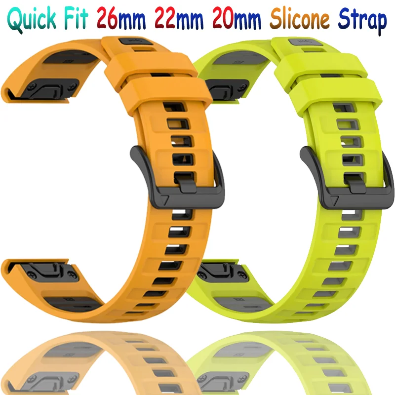 Quick Fit 26mm 22mm 20mm Slicone Strap For Garmin Fenix 8/Tactix 8/Quatix 8/Intinct 3 Official Durable Bracelet Fenix 7X 7S Pro