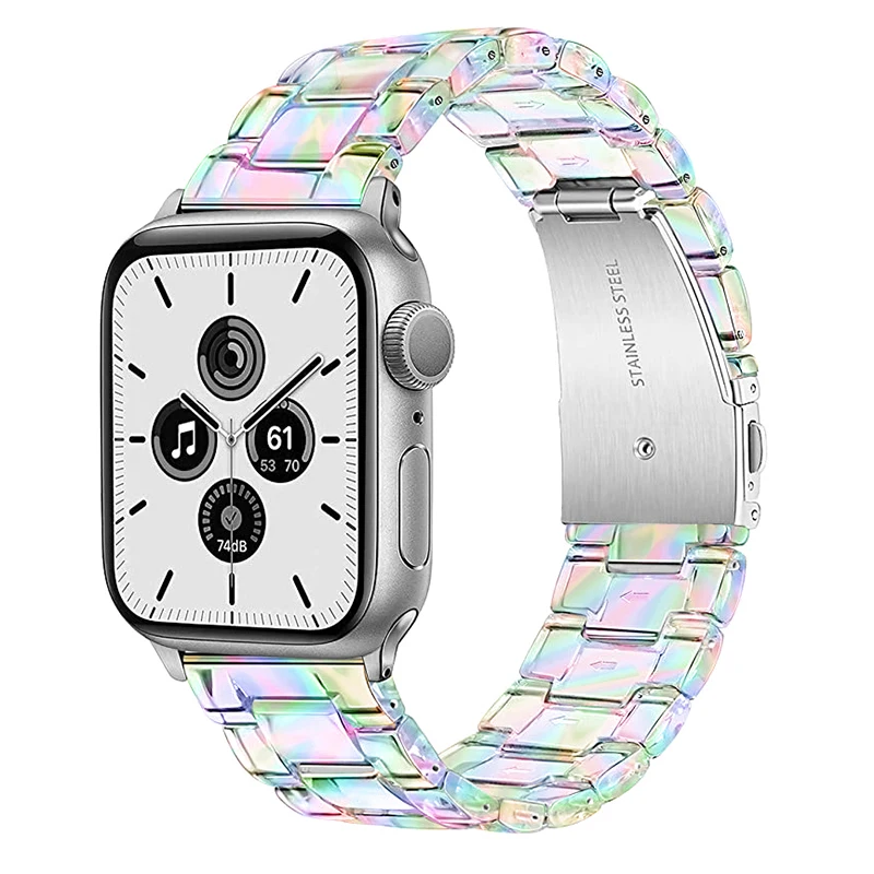 

Resin Transparent Band for Apple Watch 8 Ultra 49mm 41 45mm 38 40mm 42 44mm Strap Women Bracelet for IWatch Series 7 6 SE 5 4 3
