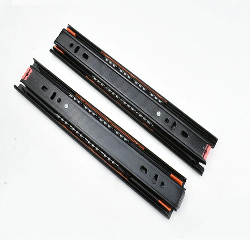 2 Pcs Stainless Steel Drawer Slide Soft Close Drawer Track Rail Sliding Three-Section Cabinet Slides Furniture Hardware