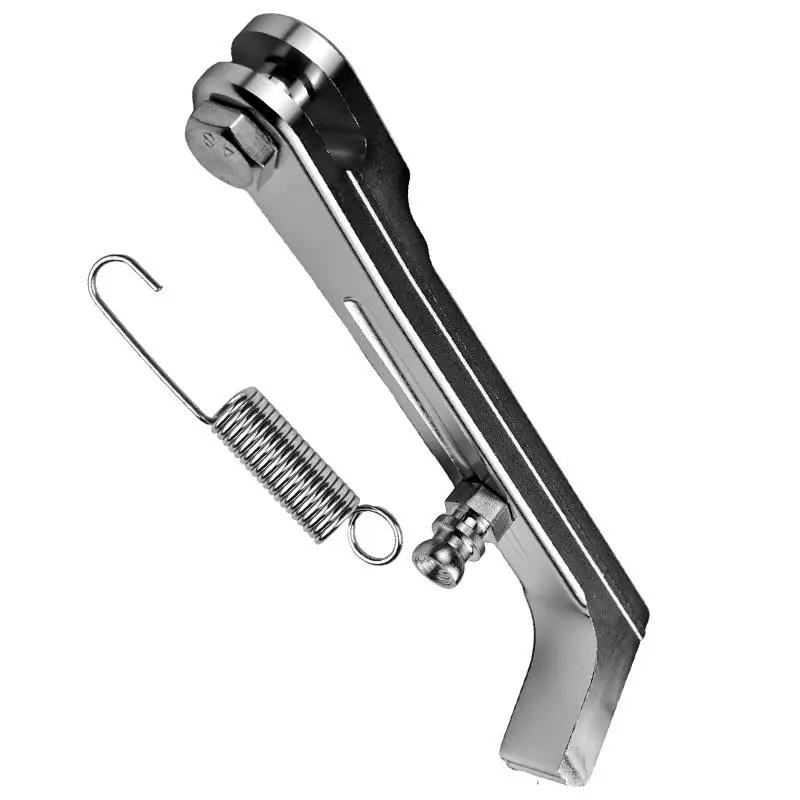 1 Juego de soporte de borde de aleación de aluminio, soporte lateral de motocicleta resistente al desgaste, soporte de pie corto CNC de un solo lado