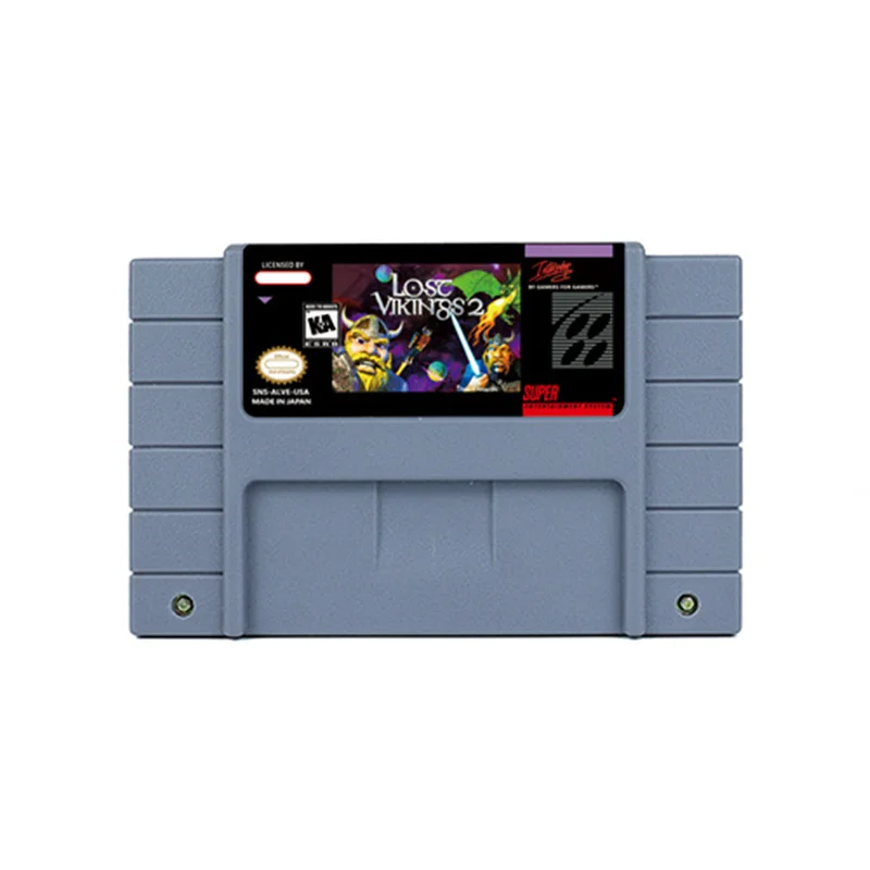 الفايكنج المفقود 1 2 لعبة الحركة ل SNES 16 بت ريترو عربة الأطفال هدية