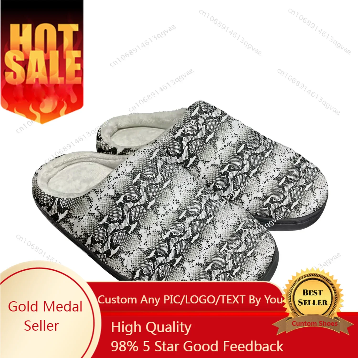 

Snake Skin Pattern Home Cotton Custom Slippers Mens Womens Sandals Tide Printed Causal Plush Bedroom Shoes Thermal Slipper