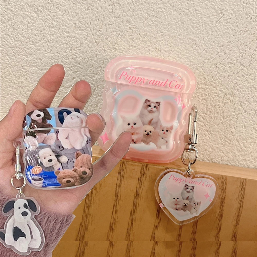 Чехол с милым мультяшным котом для Apple AirPodsPro 2nd, защитный чехол для беспроводных наушников для Airpods 4, 3, 2, 1, брелок для зарядки