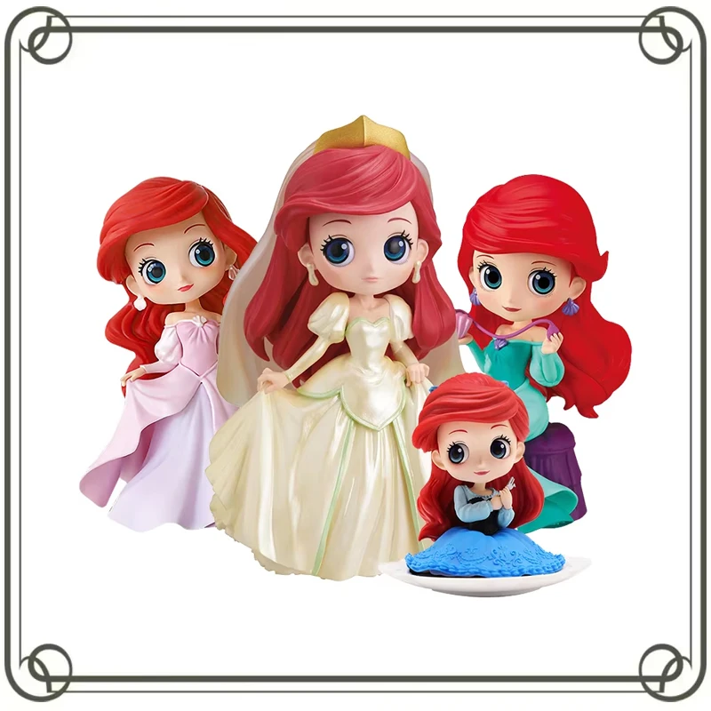 

BANDAI Disney Princess Snow White Ariel Mermaid Princess Q-version Pendant Childhood Memories Action Figures Model Kids Toy