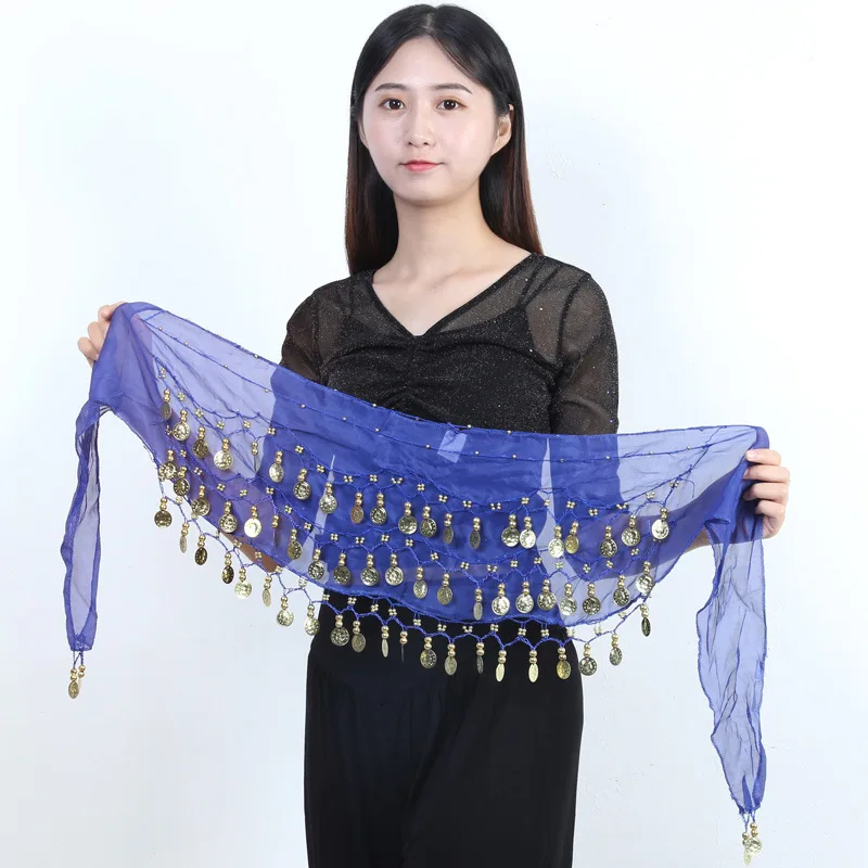 Women Belly Dance Costume Hip Scarf Accessories Belt Skirt Bellydance 72 Coins waist chain YF003