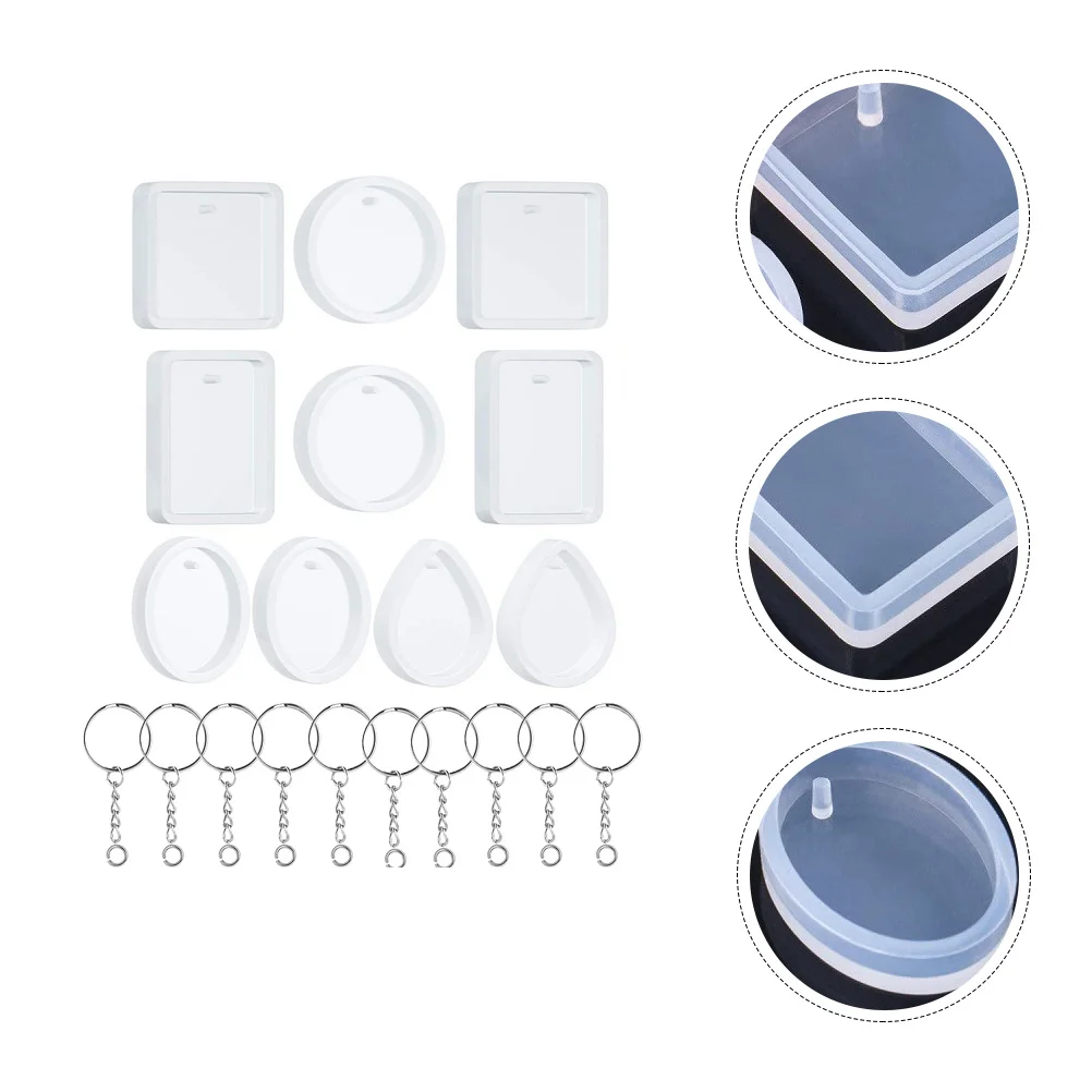 

20 Pcs Keychain Mold Kit Crystal Reusable Silicone DIY Molds for Jewelry Water Drop Shape Pendant Rings Accessories
