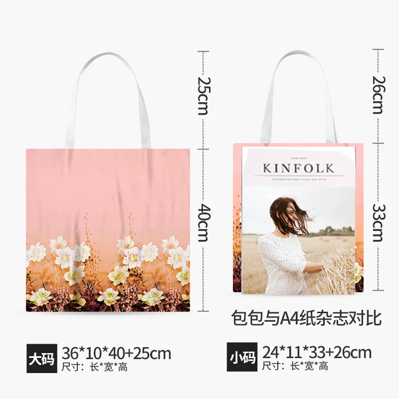 Foldable Shopping Bag Women Fashion Portable Large-capacity Supermarket Carry Bag Portable  Environmental Protection Bag Cover