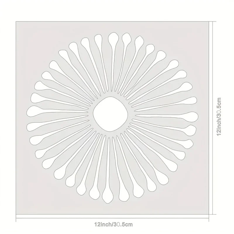 قطعتان من استنسل ديكور الحائط من أمة الله |   قابلة لإعادة الاستخدام |   لوحة البخاخة DIY |   النمط البوهيمي |   قالب بلاط الأثاث