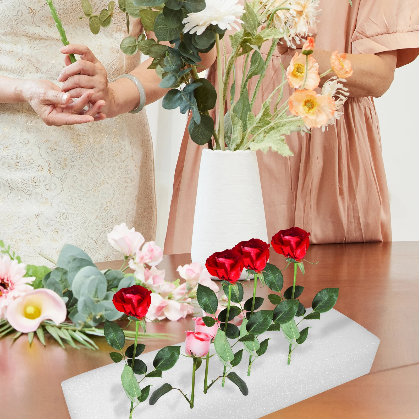 

50cm Foam Block Base Flower Arrangement Supplies Crafts Florist Floral Container White Holder