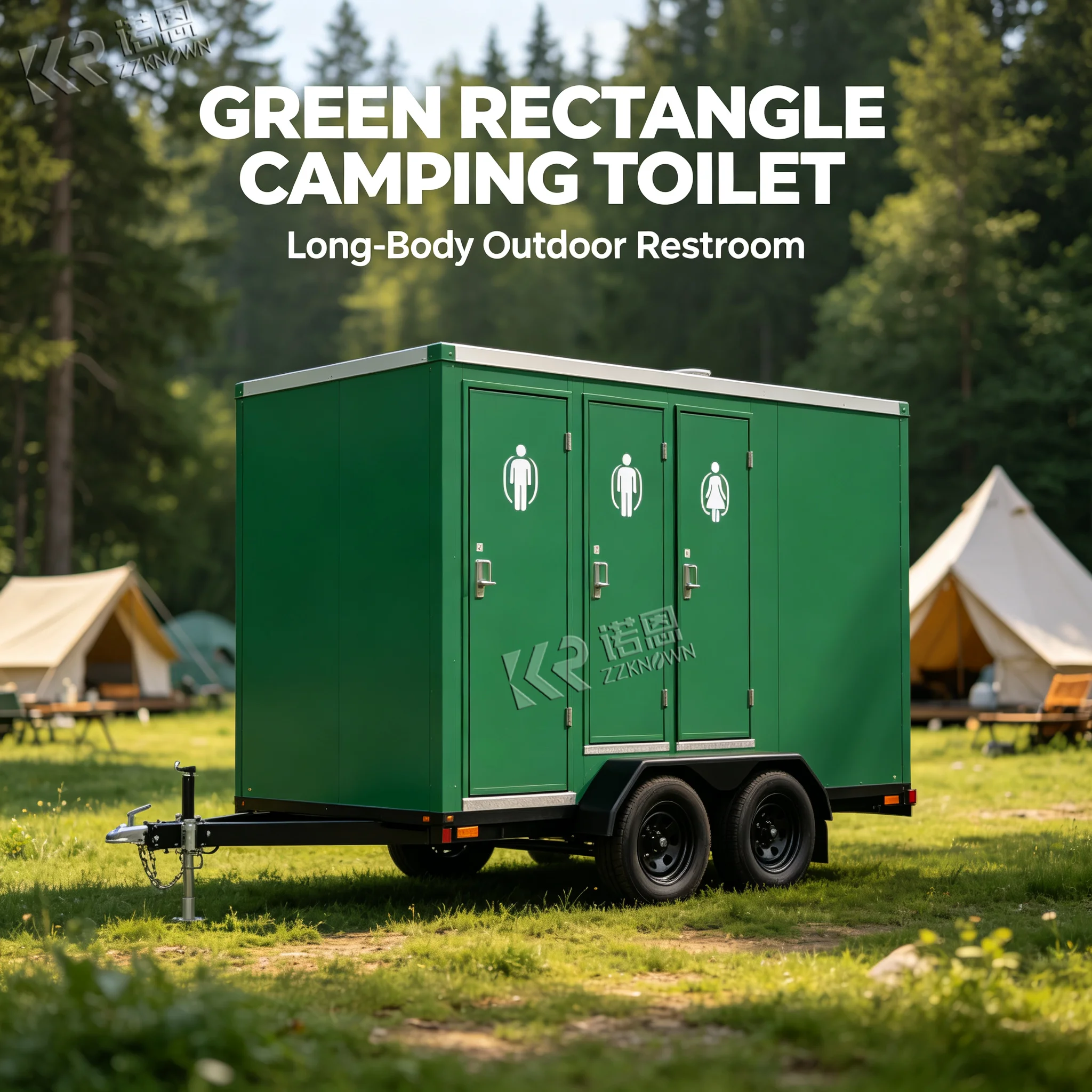 Luxury Mobile Restroom Trailer Portable Toilet with Shower Cabin and Hand Wash Sink for Weddings and Campsites