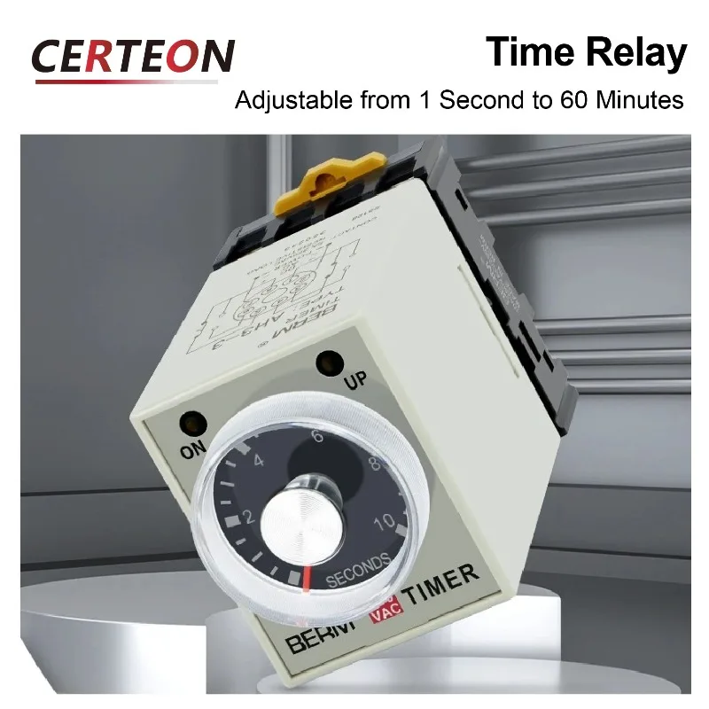 AH3-3 Time Relay Power-On Timer Timer Instantaneous Delay AC DC 12V 24V 220V