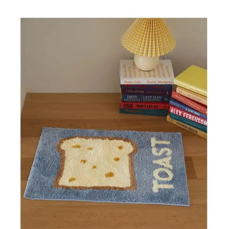 Letter Toast Butter Tufted Carpet FMat Soft Plush Thick Tufting Living Room Coffee Table Anti-slip Floor Mats Bedside Feet Mat