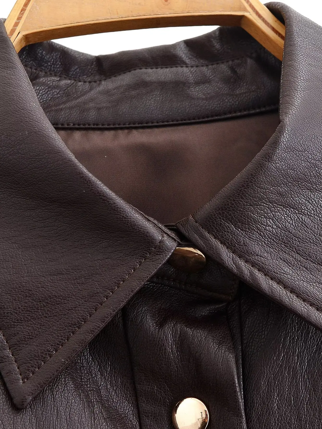 Damska odzież transgraniczna 2025 jesień i zima, styl europejski i amerykański, kurtka ze skóry PU z klapami i wiązaniem w talii.