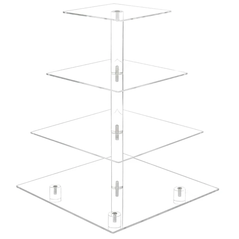 4 Tier Cupcake Stand Acrylic Cupcake Display Stand Dessert Serving Towers With LED Light For Weddings CNIM Hot