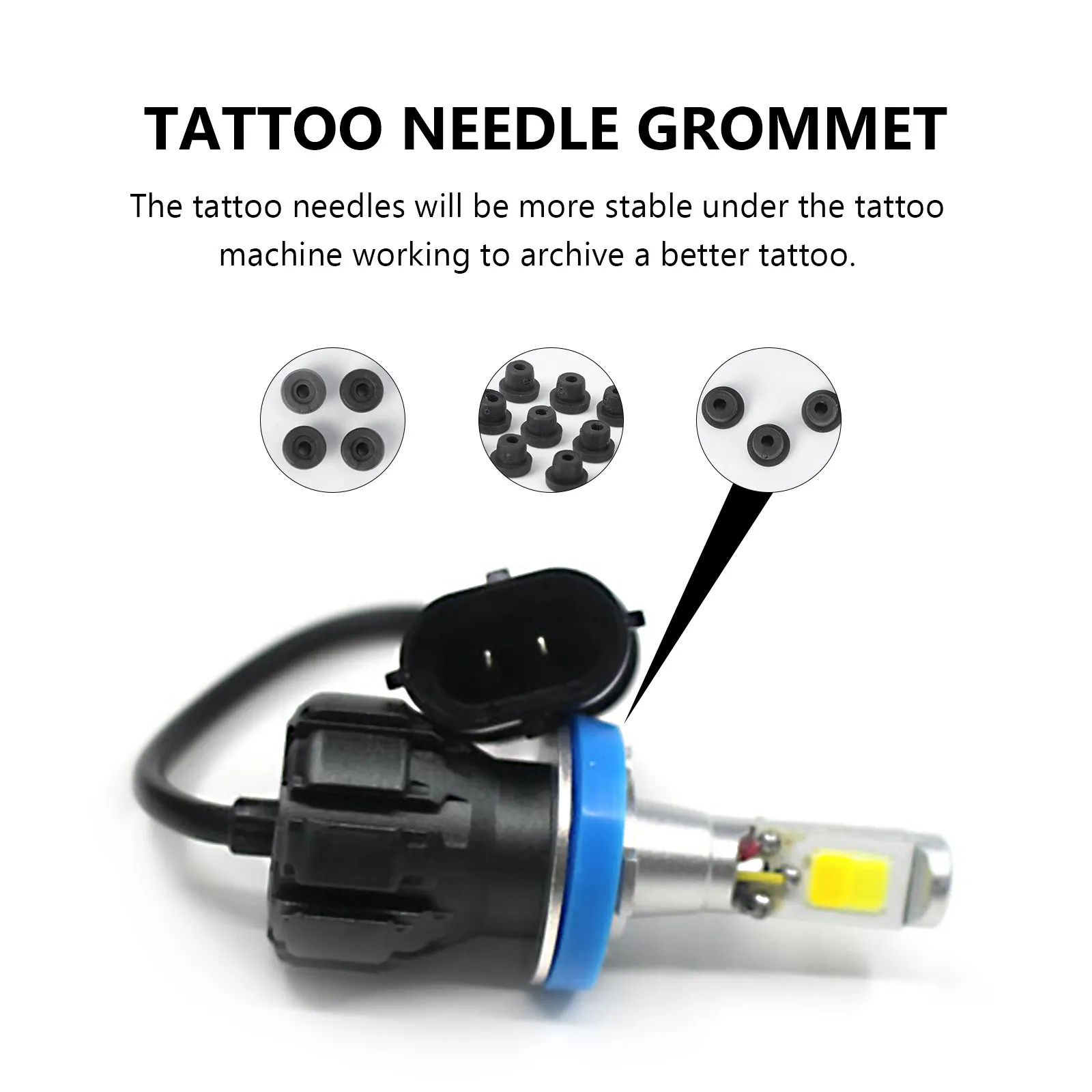 100Pcs Pin Grommets Machine Use Silicone Cushion Coil Pads Stable Needle Support for Better Tattooing Black