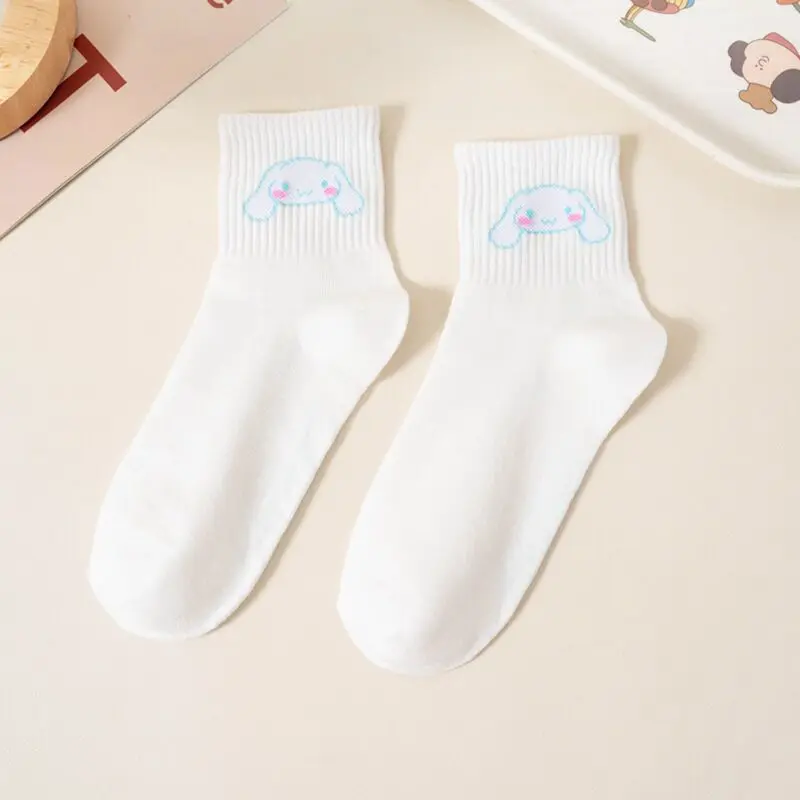 Hello Kitty Socks For Girls Medium Socks Kawaii Sanrio Purin My Melody Cinnamoroll Accessories Socks