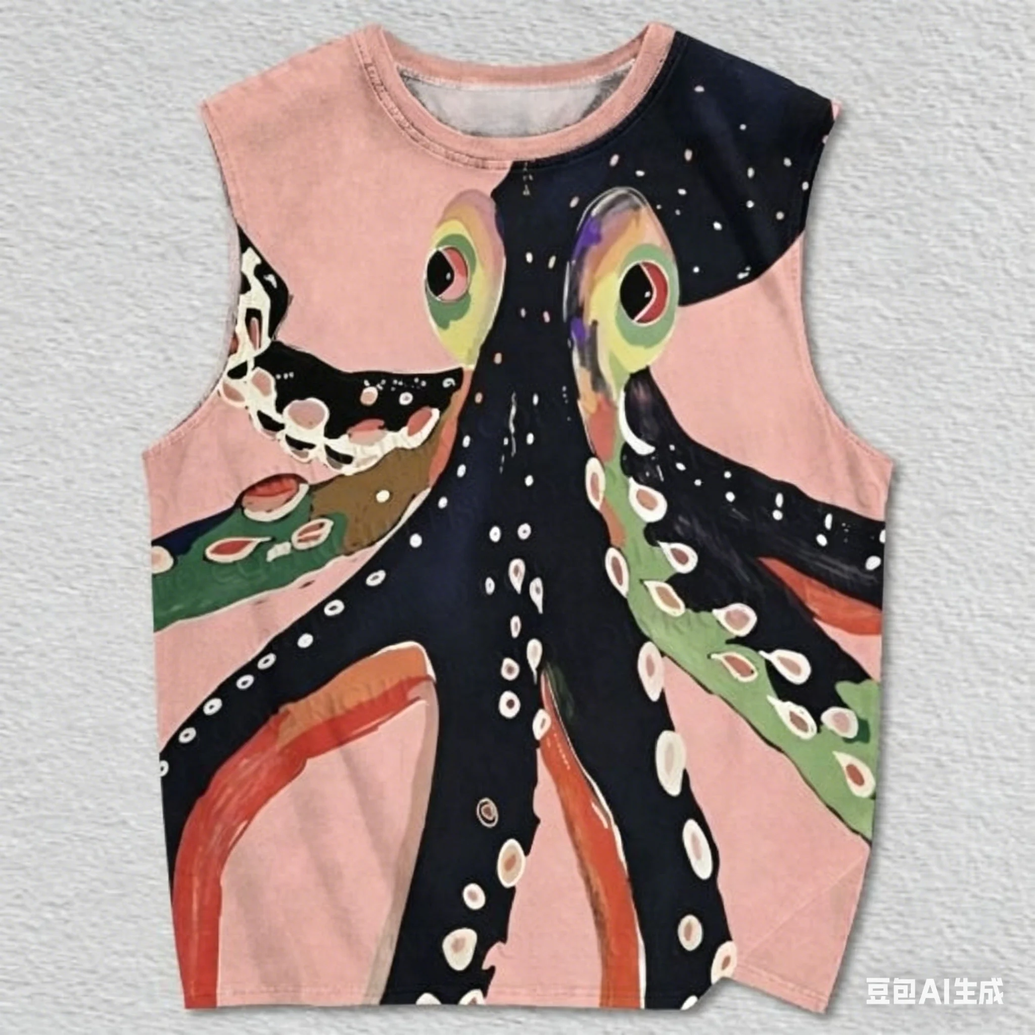 Adult and Children's Niche Art Animal 3D Printed Vests, Couples and Parent-child Sports Casual Training Outfits
