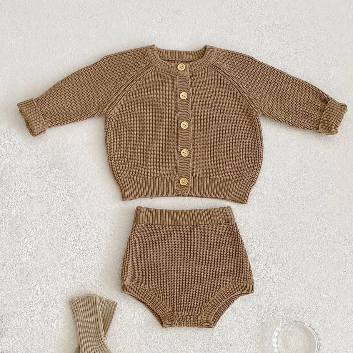 Instagram Spring and Autumn Fashion Versatile Sweater Set for Boys and Girls, Infants and Children, Boys and Girls, Cotton Yarn