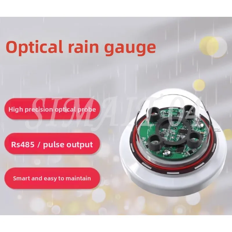 Optical Rain Sensor RS485 Pulse Output ±5% Accuracy 6cm Diameter 24mm/min 0.1mm Resolution for Industrial Agriculture 10-30VDC