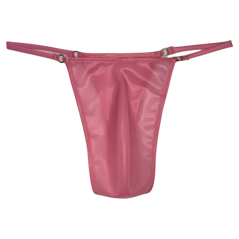 

Men's Thongs Underwear Soft Latex G-string T Pants Low Waist Underpants Man Jockstrap Briefs Sexy Lingerie Transparent Black