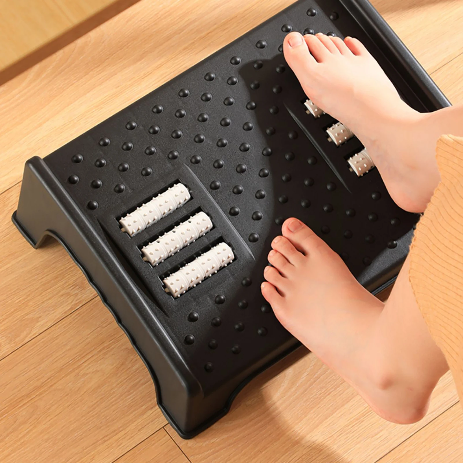 

Non-Slip Foot Stool Under Desk Office Home Use Plastic Raised Feet Stand For Bathroom Wide Anti-Slip Footrest Seat Small