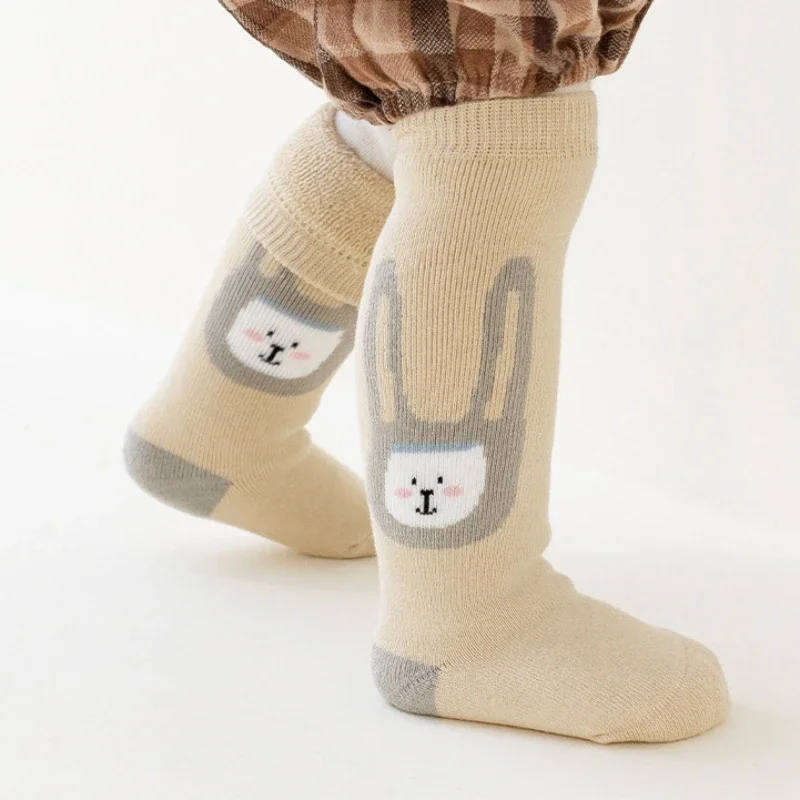 Kids Fashion Cartoon Thick Knee High Socks Baby Warm Middle Tube Stockings Long Socks Infant Children Boys Girls Thermal Socks