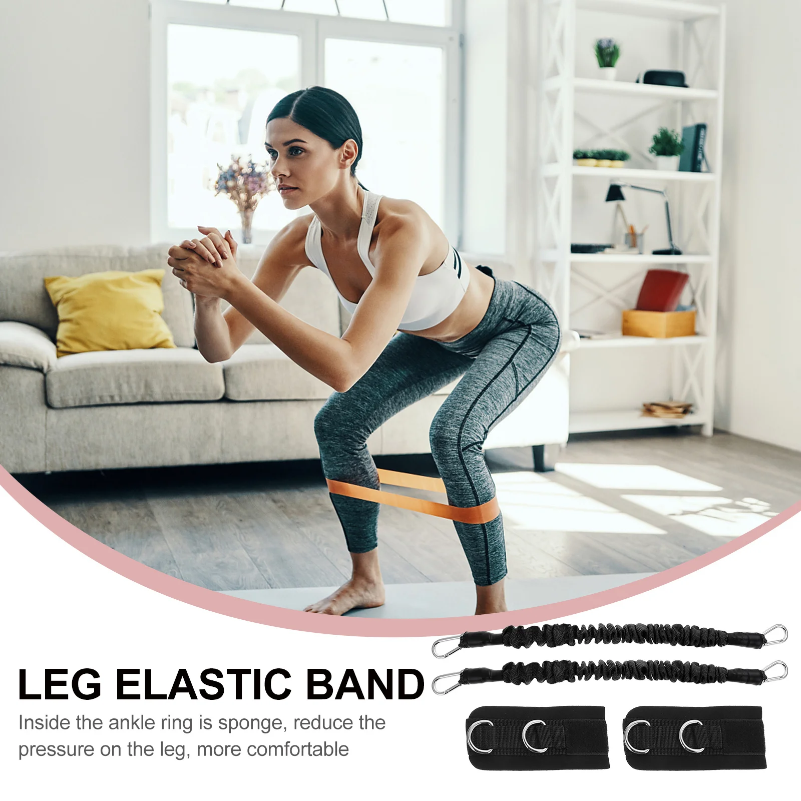 

1 Set Of Leg Resistance Bands Professional Ankle Straps Portable Training Tube Bands For Fitness Workout Exercise Accessory Men