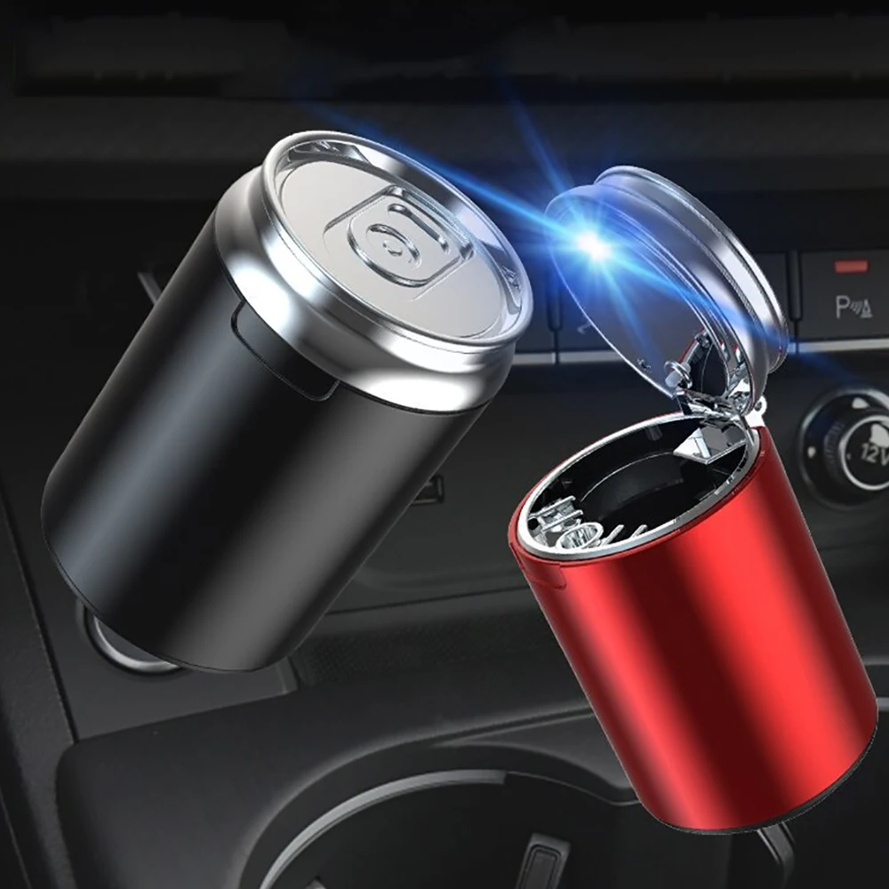 

Car Ashtray With LED Light Portable Ash Tray Smokeless Auto Ashtray Flame Retardant Smoking Accessories