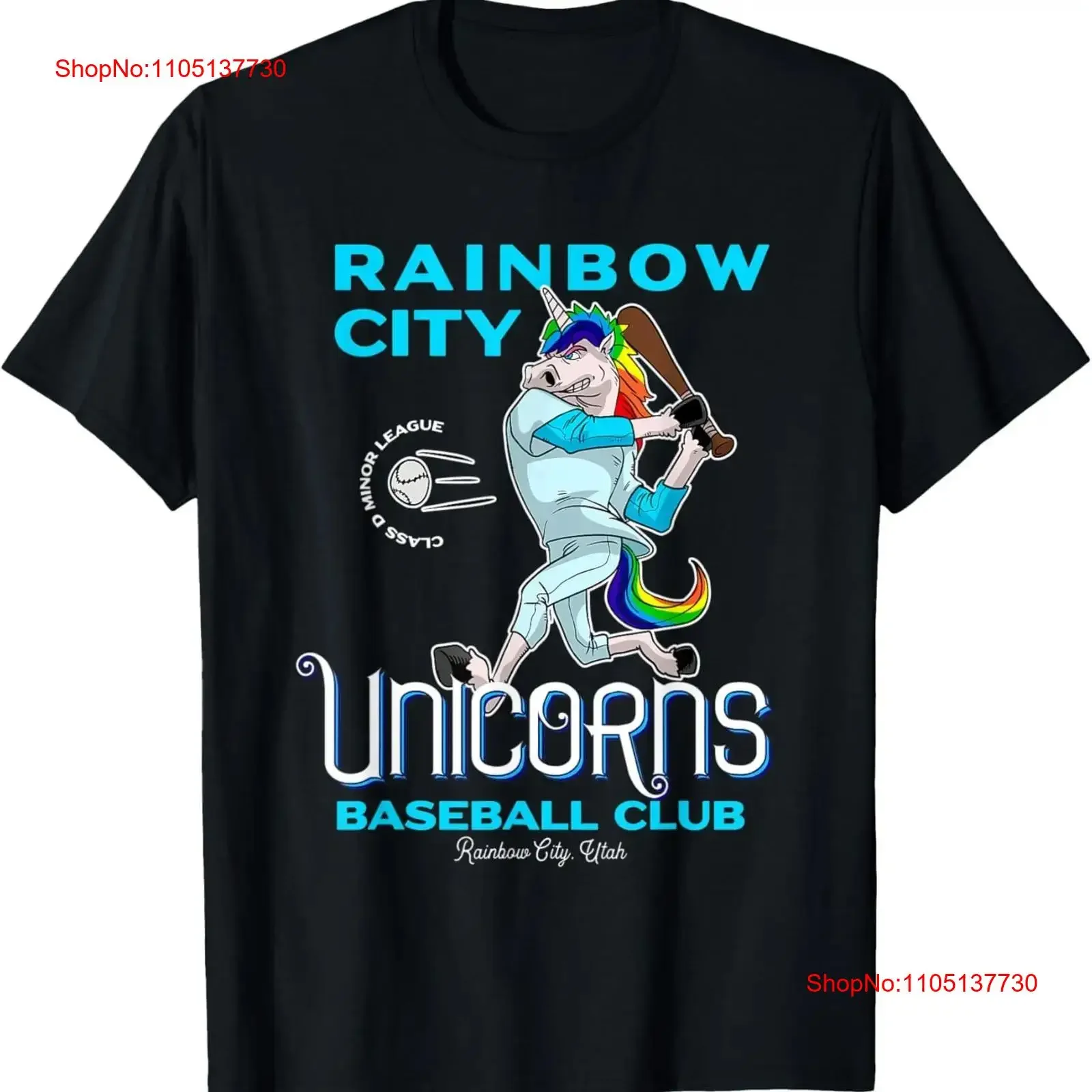 Rainbow City Unicorns Minor League Baseball Team T Shirt  vintage Washed fashion Top For Everyday Wear streetwear Casual