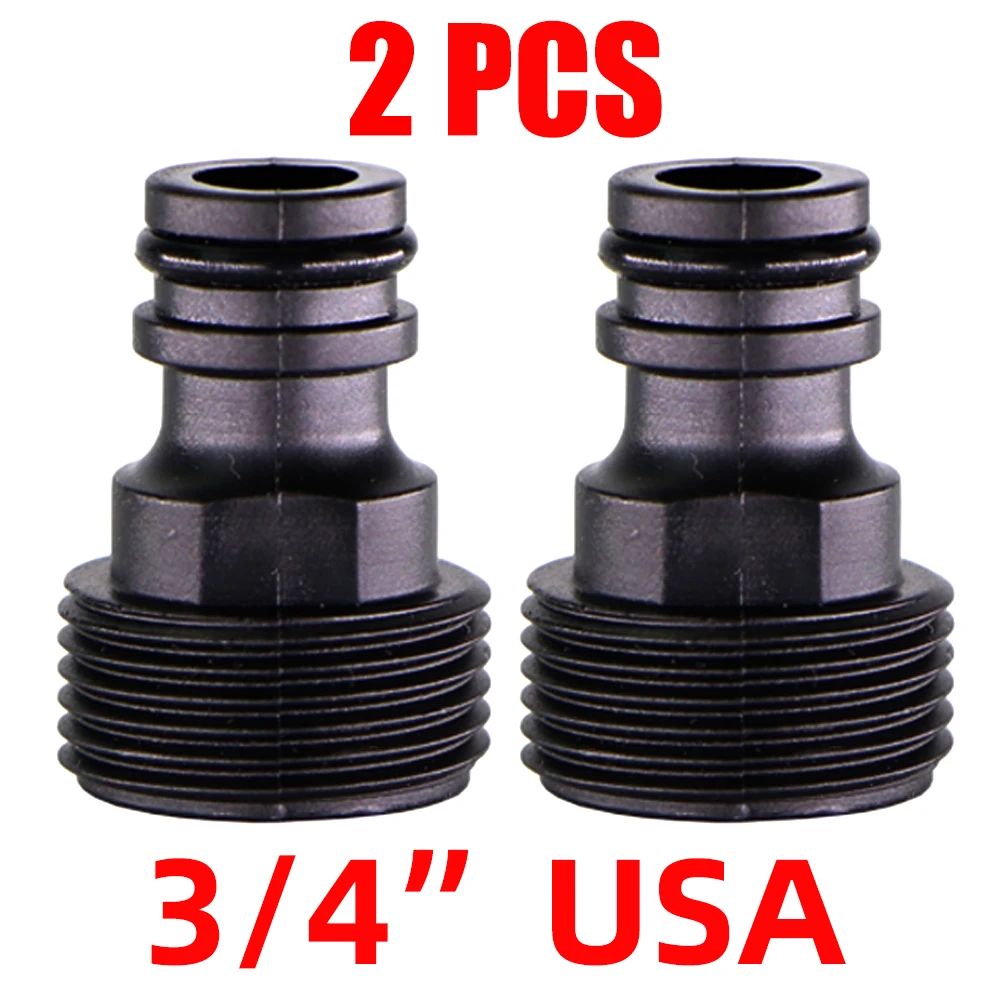 EURO USA 3/4 Inch Male Threaded Quick Connector Nipple Tap Hose Adapter for Garden Tubing Drip Irrigation Watering System Joint