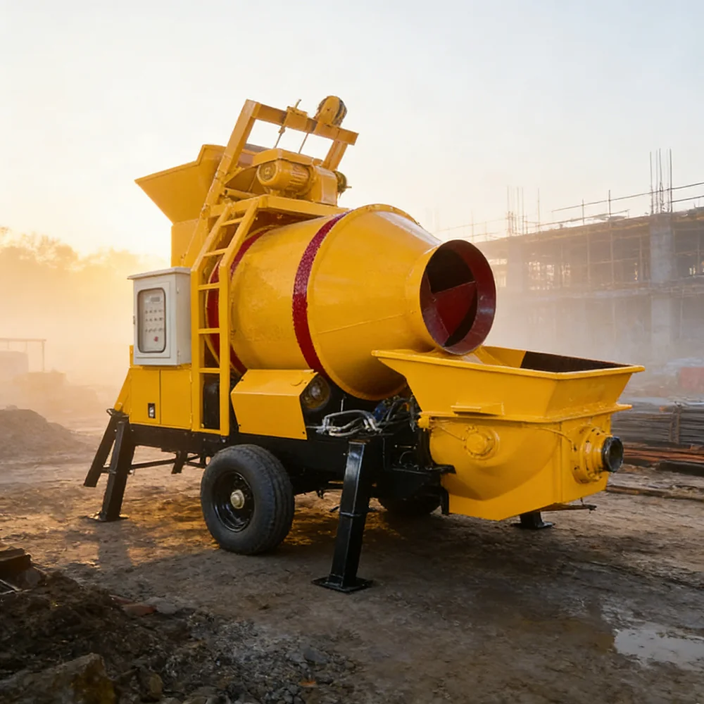 High Performance Diesel Concrete Mixer with Pump and Long Distance Pipes for Mining and Tunneling Operations