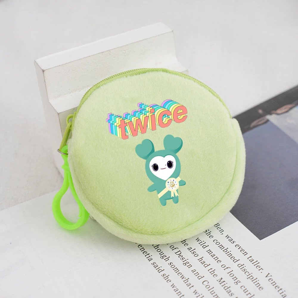 KPOP TWICE Coin Purse Cartoon Cute Printed Plush Wallet Keychain Pendant Backpack Accessories Sana NAYEON Mina DaHyun Fans Gift