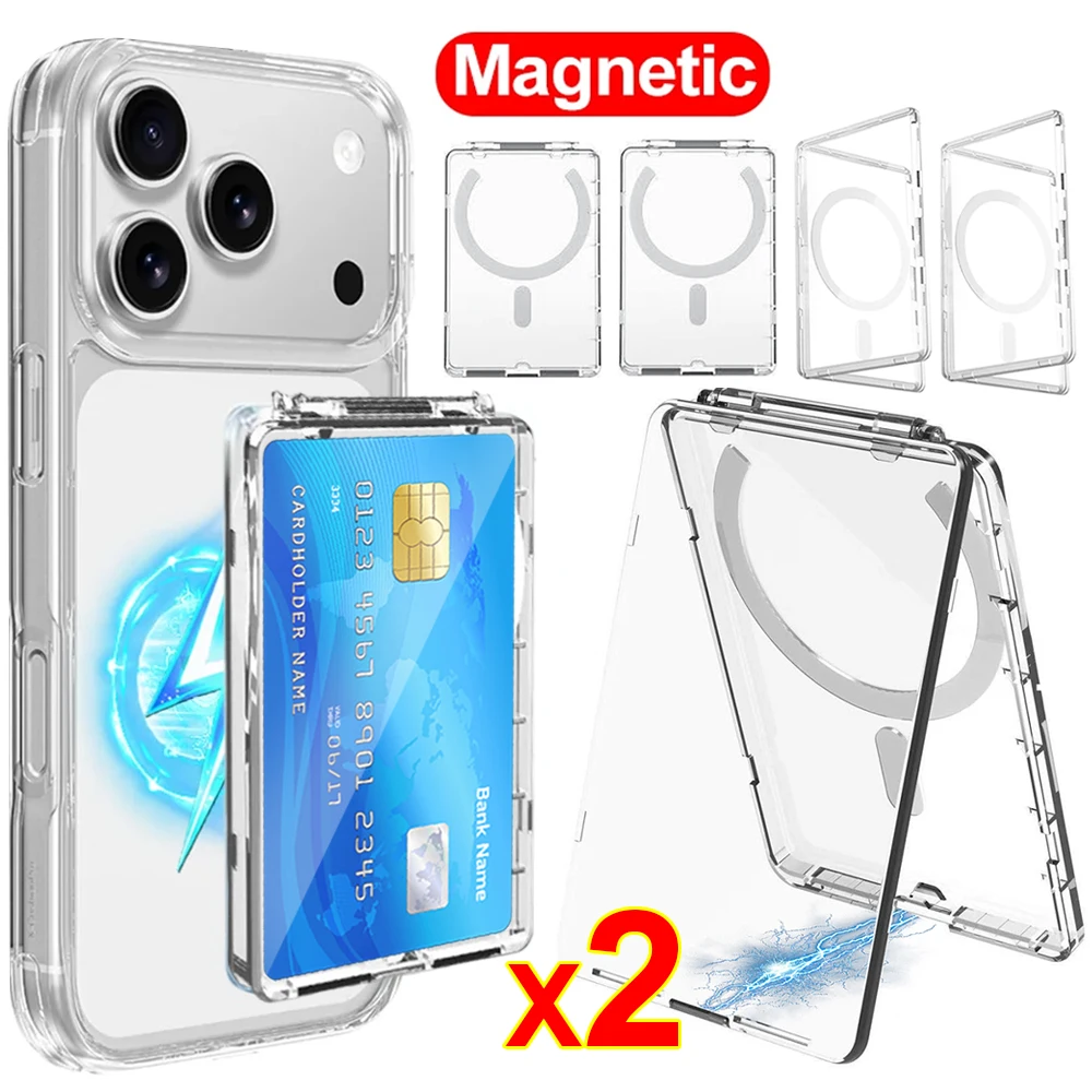 Transparent Strong Magnetic For Magsafe 2in1 Card Wallet Pho