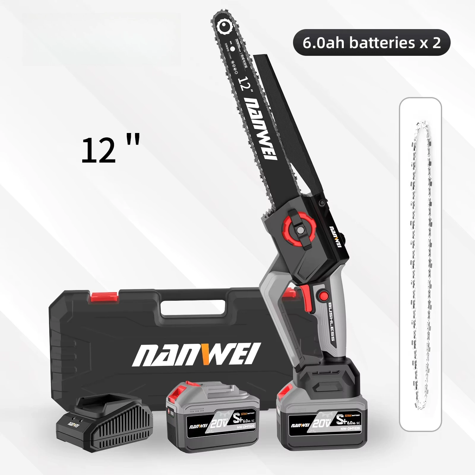 12 Inch Industrial Electric Chain Saw Handheld Electric Saw Lithium Outdoor Logging And Orchard Pruning Electric Saw