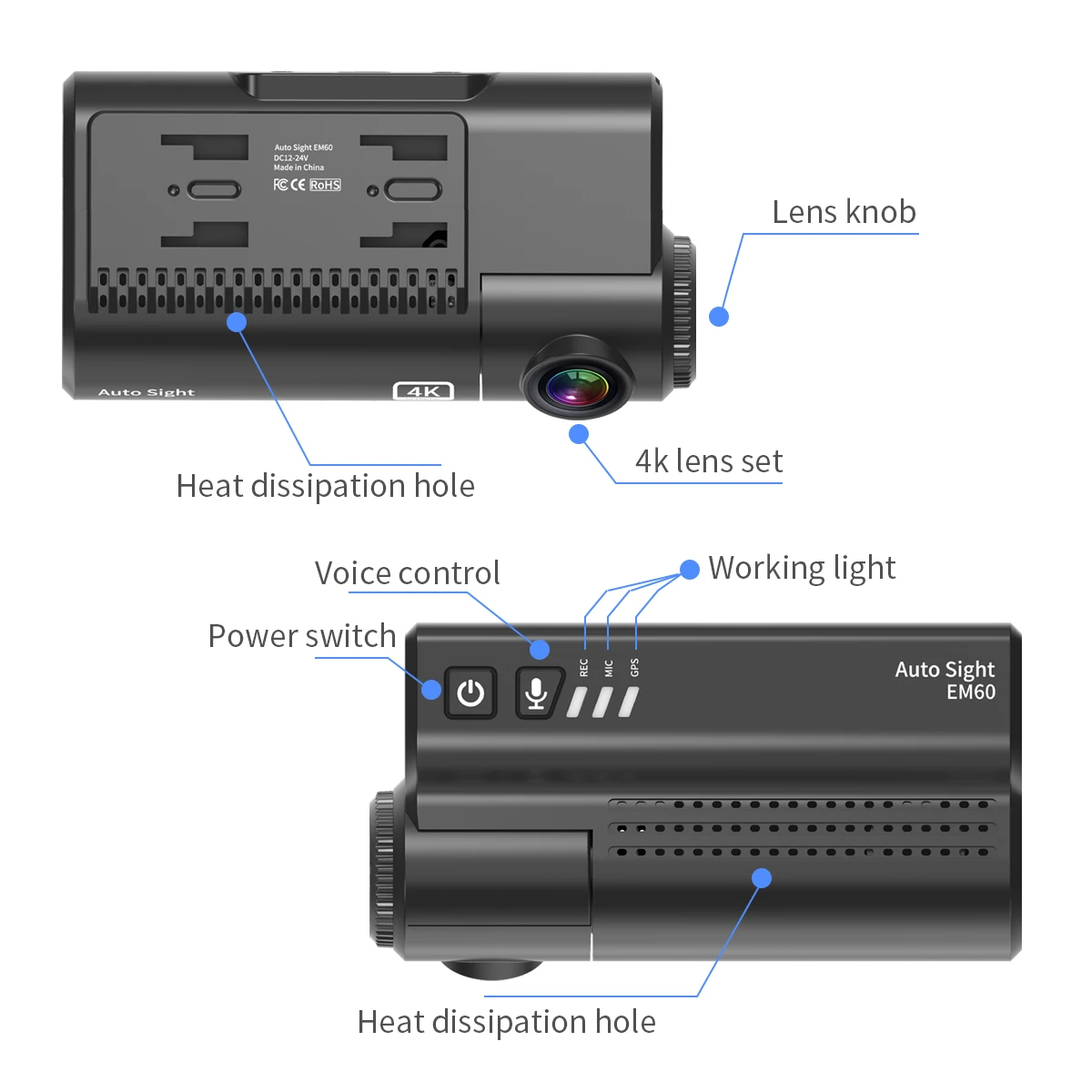 

Starvis 2 With GPS WIFI Heating Protection Parking Monitoring Car Dashcam 4k Black Box HDR WDR Clear Driving Recorder Car Camera