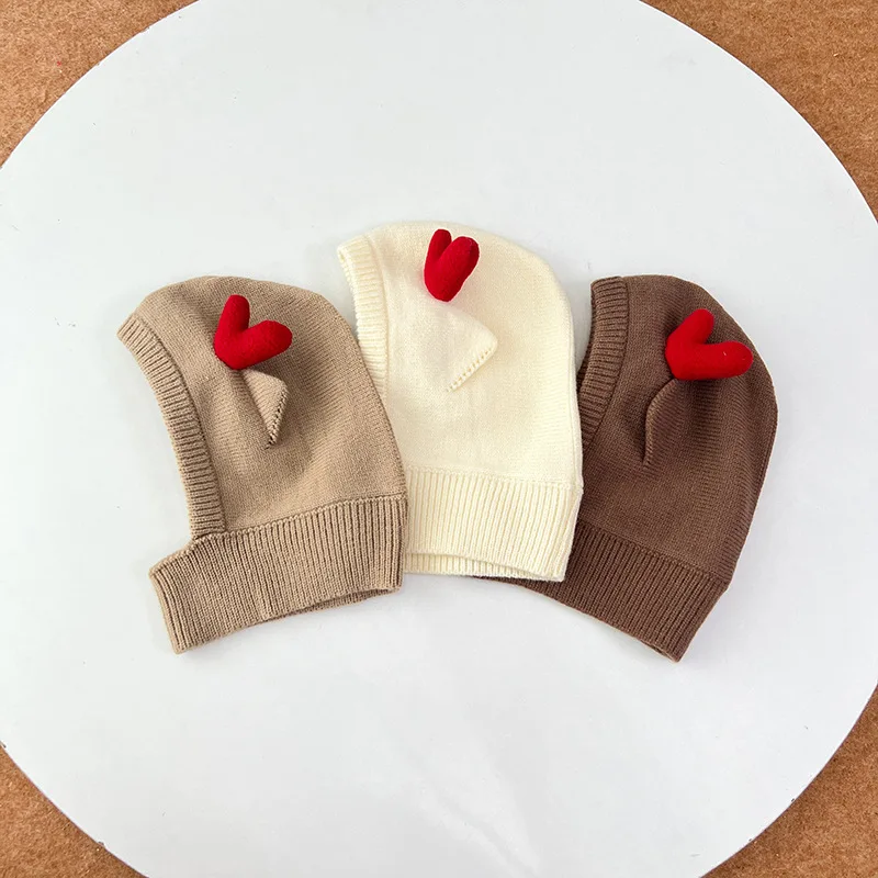 Cappelli per ragazzi e ragazze in inverno, protezione per le orecchie carina, cappello caldo di un pezzo con corna addensate, protezione per le orecchie dei cartoni animati