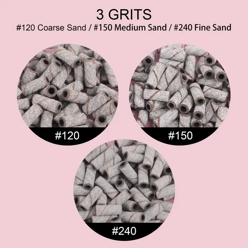 100 قطعة/صندوق 3.0 مللي متر مسمار الرملي العصابات + 1 قطعة مسمار مغزل آلة كهربائية صغيرة مسمار لقمة ثقب UV هلام الاكريليك مزيل طلاء الأظافر #6