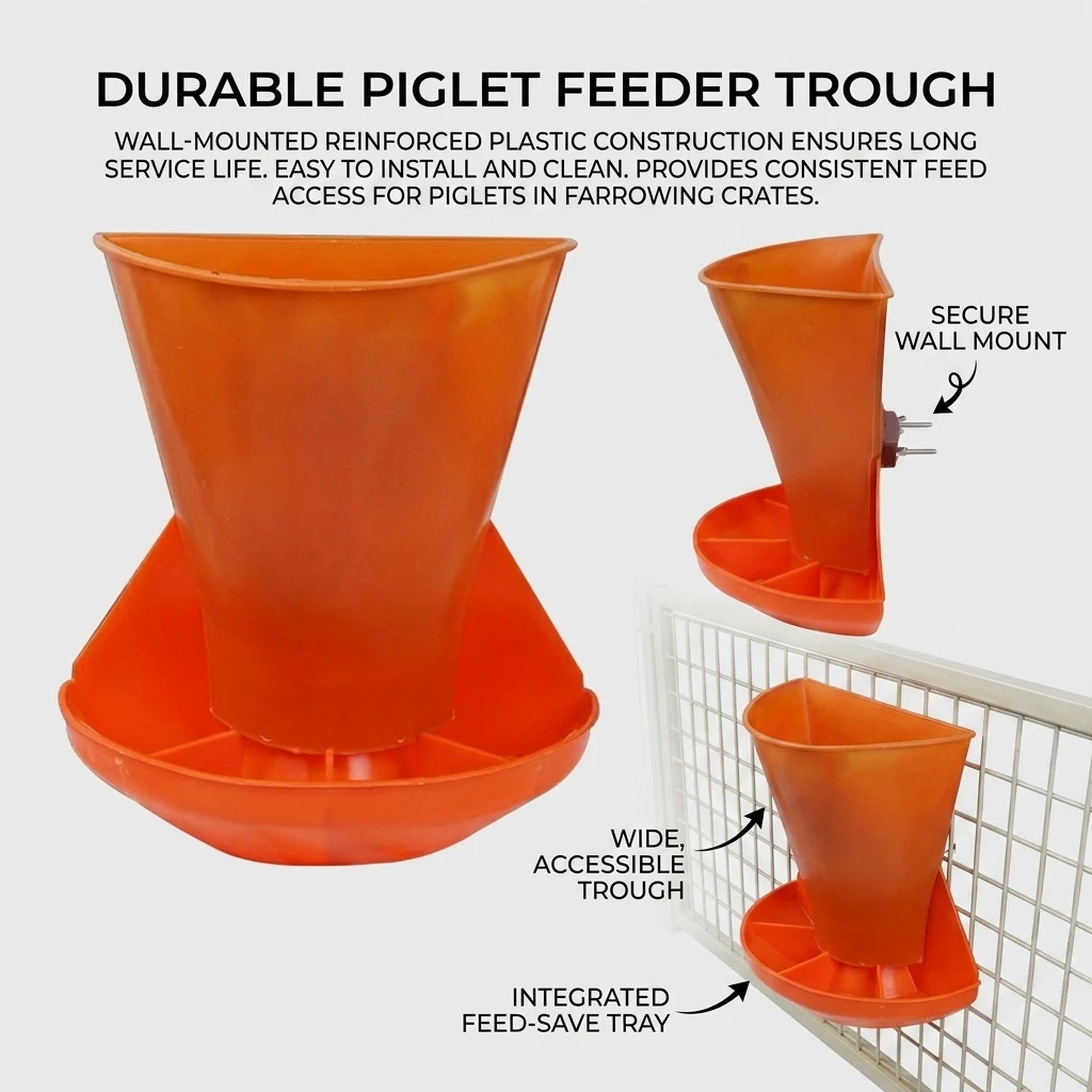 Wandmontierte Ferkel-Fütterungsschale, Ferkel-Futtertrog, Schweinezucht-Futterautomat, Anti-Verschüttungs-Ferkel-Fütterungsschale – Detail 5