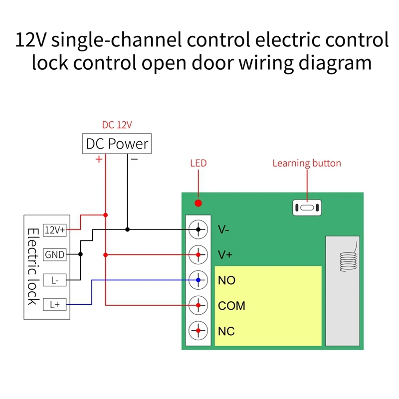 Rf送信機リレーモジュール,リモコン付きユニバーサルワイヤレスリモコン,DC 12v,433mhz