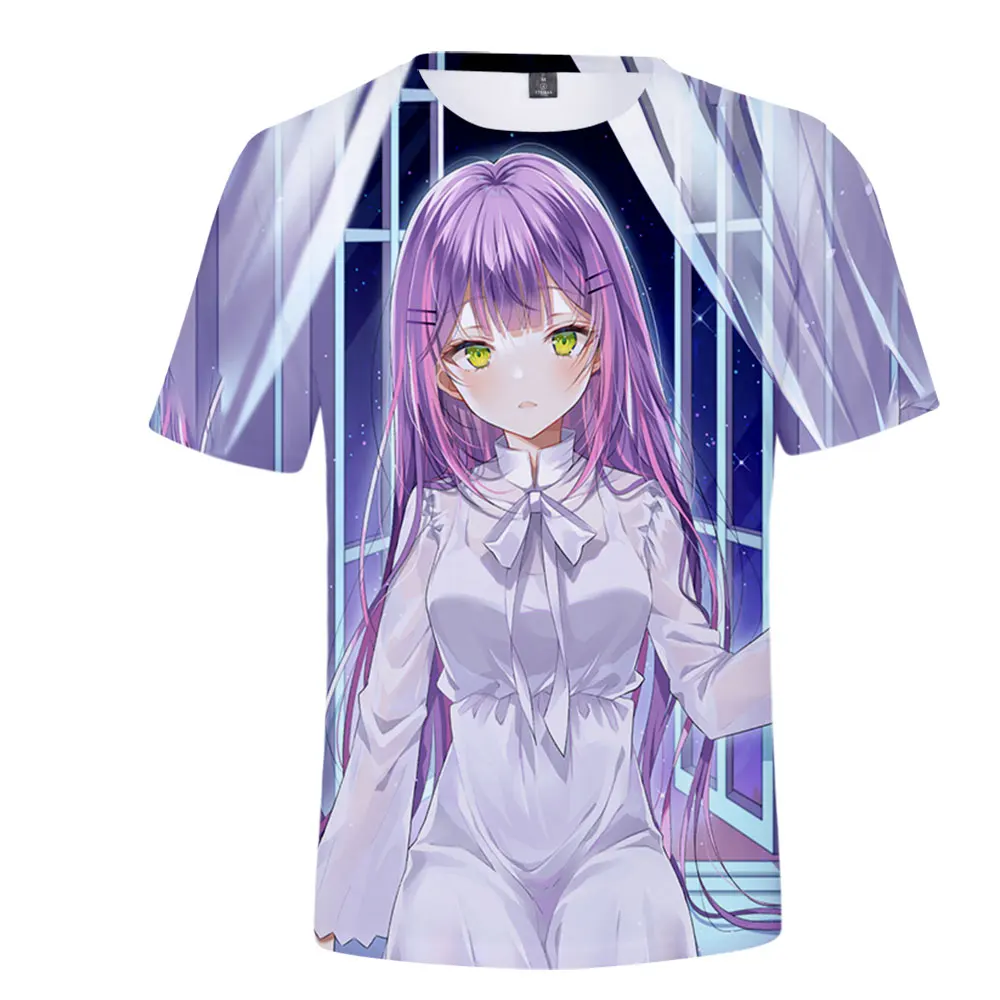 HOLOLIVE VTuber Tokoyami Towa T-shirt 2023 New Summer Crewneck Short Sleeve Streetwear Men Women\'s Tshirt Harajuku 3D Clothes