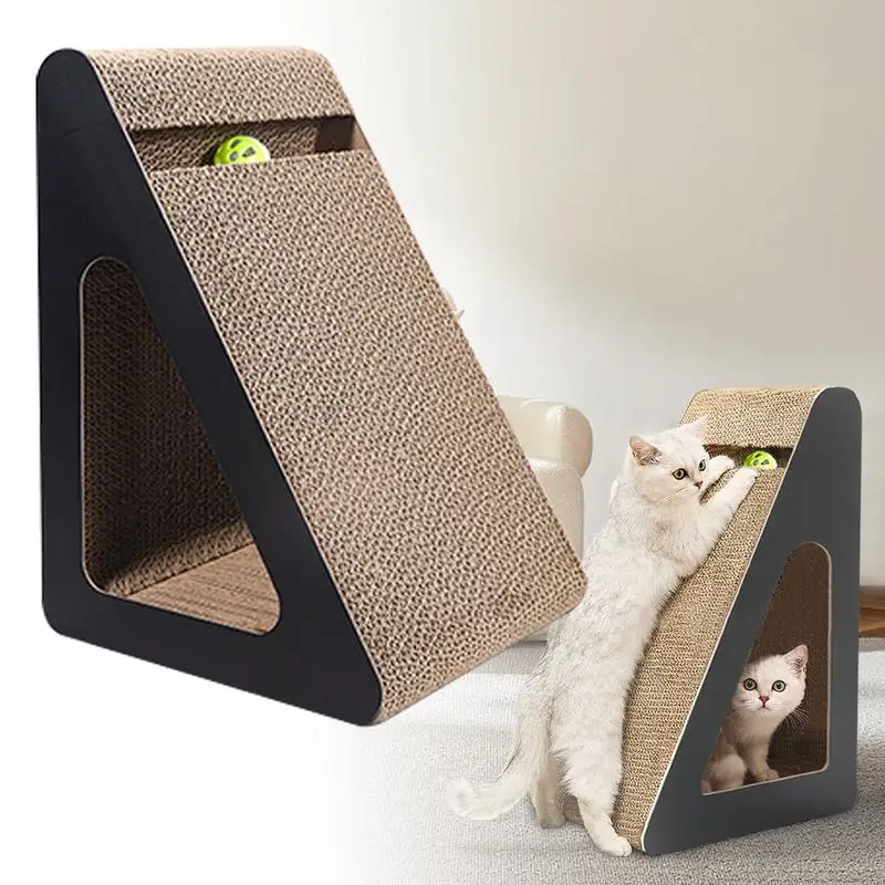 Cat Scratching Cardboard Triangular Pet Cat Scratching Posts Wear-resistant Cat Scratch Pad Claw Grinding Posts Interactive